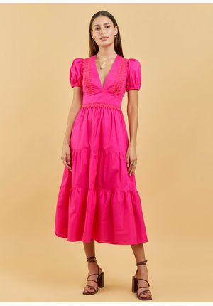Vestido-Midi-Liso-Tricoline