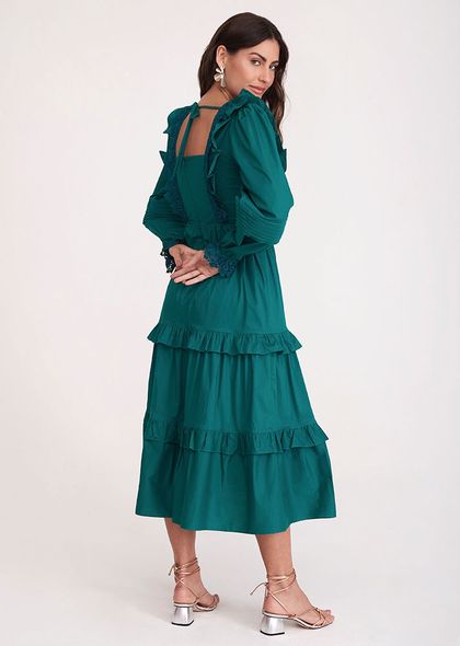 Vestido-Babado-Vivid-Verde-Costas-