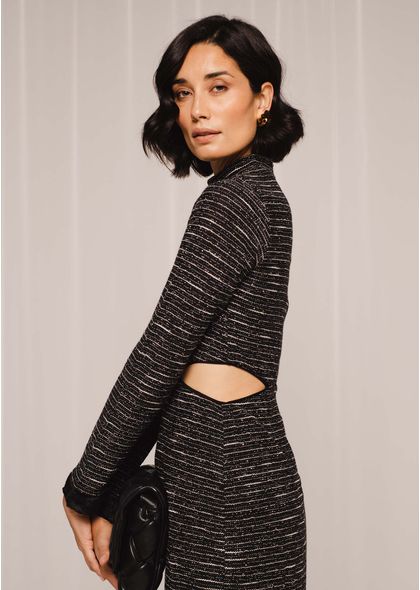 Vestido Curto de Tricot Preto
