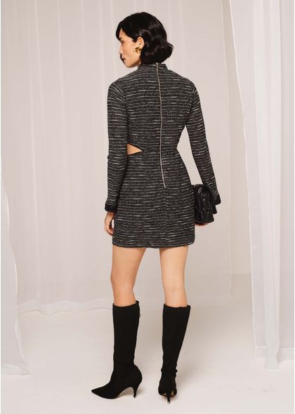 Vestido Curto de Tricot Preto