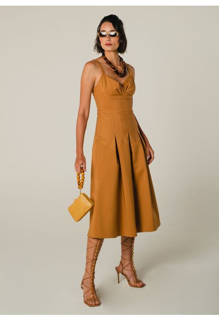Vestido-Midi-Sarja-Portinari-com-Decote-Coracao-Costanza-MARROM-015-05036-G