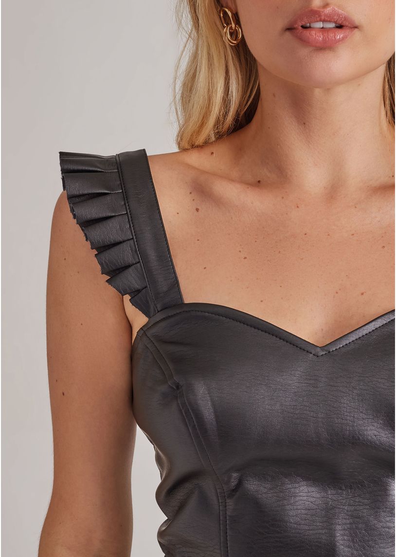 Corset em Poliuretano com Alças Largas Moscow PRETO 002 04970 - lovlity