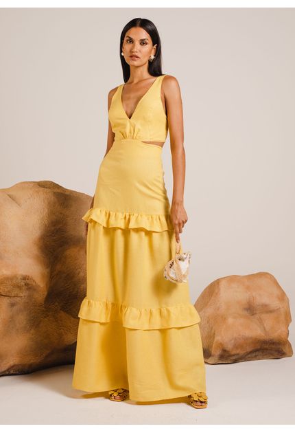 Vestido-Longo-em-Linho-com-Recortes-Laterais-Camila-AMARELO-014-05103-M