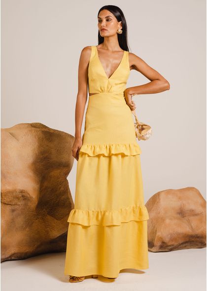 Vestido-Longo-em-Linho-com-Recortes-Laterais-Camila-AMARELO-014-05103-M