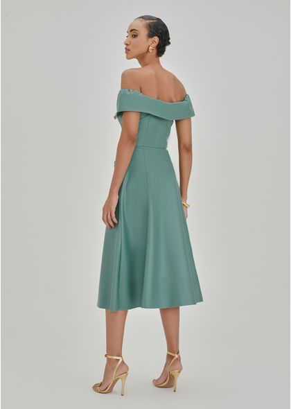 Vestido-Midi-Jade-em-Poliuretano-Ombro-a-Ombro-Plissado-VERDE-004-05177-GG