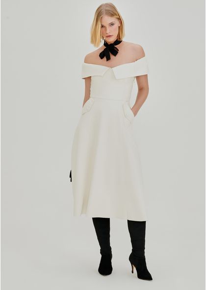 Vestido-Midi-Jade-em-Poliuretano-Ombro-a-Ombro-Plissado-OFF-WHITE-008-05177-PP