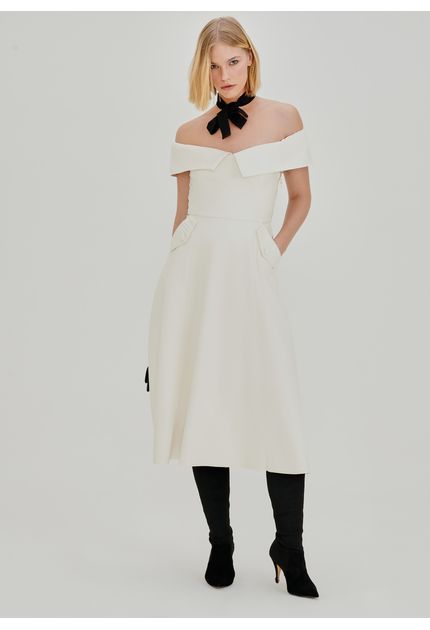 Vestido-Midi-Jade-em-Poliuretano-Ombro-a-Ombro-Plissado-OFF-WHITE-008-05177-PP