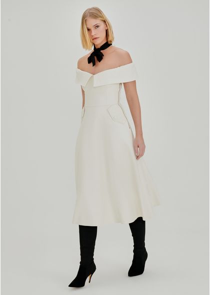 Vestido-Midi-Jade-em-Poliuretano-Ombro-a-Ombro-Plissado-OFF-WHITE-008-05177-PP