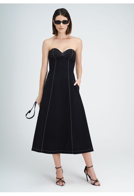 Vestido-Midi-Leonor-em-Sarja-com-Busto-Pespontado-PRETO-002-05203-G