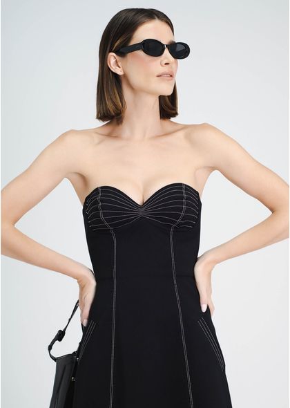Vestido-Midi-Leonor-em-Sarja-com-Busto-Pespontado-PRETO-002-05203-G