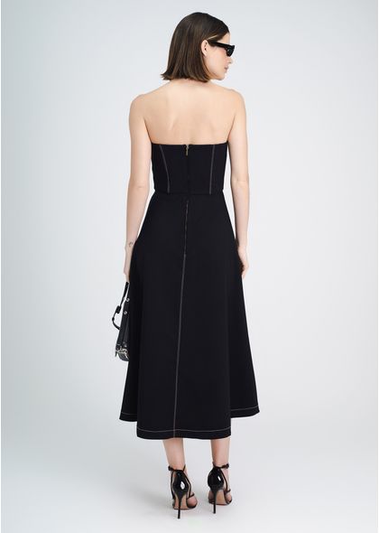 Vestido-Midi-Leonor-em-Sarja-com-Busto-Pespontado-PRETO-002-05203-G