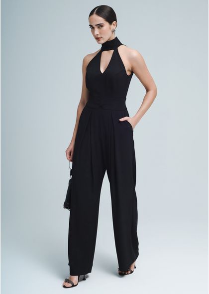 Macacão Feminino Alfaiataria Marcella Preto
