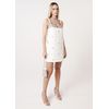 Vestido Curto Alfaiataria Off White com Bordado