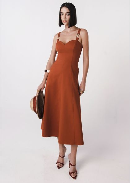 Vestido-Midi-em-Sarja-Estruturada-com-Detalhe-na-Alca-Melissa-MARROM-015-05285-PP
