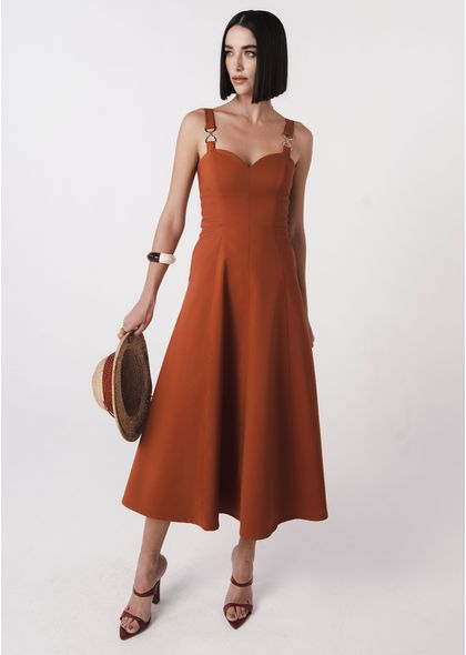 Vestido-Midi-em-Sarja-Estruturada-com-Detalhe-na-Alca-Melissa-MARROM-015-05285-PP