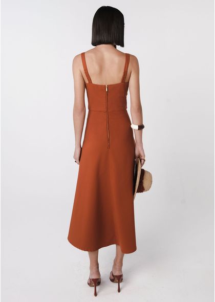 Vestido-Midi-em-Sarja-Estruturada-com-Detalhe-na-Alca-Melissa-MARROM-015-05285-PP