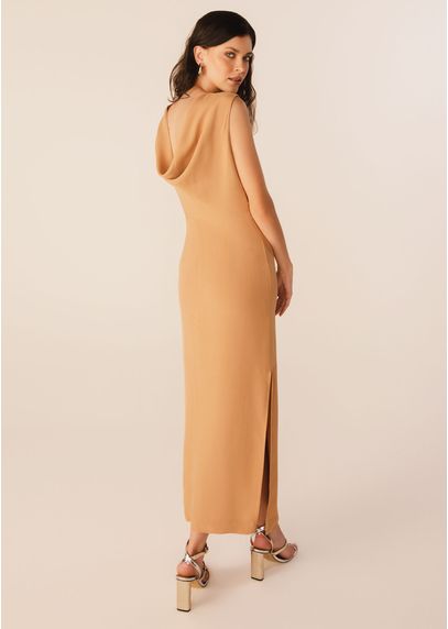 Vestido-Midi-em-Alfaiataria-Creponada-com-Fendas-Laterais-Viani-BEGE-003-05302-G