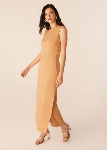 Vestido-Midi-em-Alfaiataria-Creponada-com-Fendas-Laterais-Viani-BEGE-003-05302-G