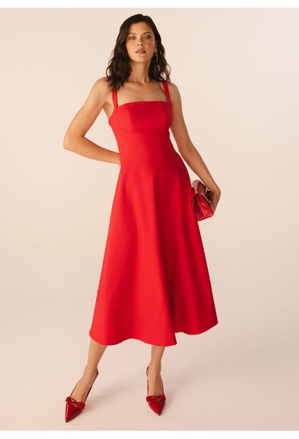 Vestido-Midi-em-Sarja-Estruturada-com-Lacos-Removiveis-Atras-Sakura-VERMELHO-013-05313-G
