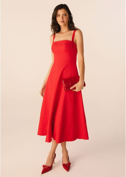 Vestido-Midi-em-Sarja-Estruturada-com-Lacos-Removiveis-Atras-Sakura-VERMELHO-013-05313-G