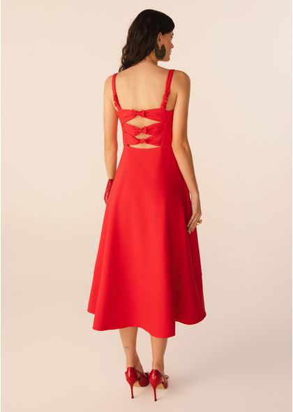 Vestido-Midi-em-Sarja-Estruturada-com-Lacos-Removiveis-Atras-Sakura-VERMELHO-013-05313-G