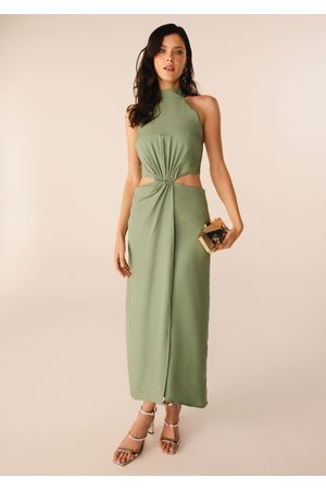 Vestido-Midi-em-Alfaiataria-Creponada-com-Detalhe-Cut-Out-Viani-VERDE-004-05309-P