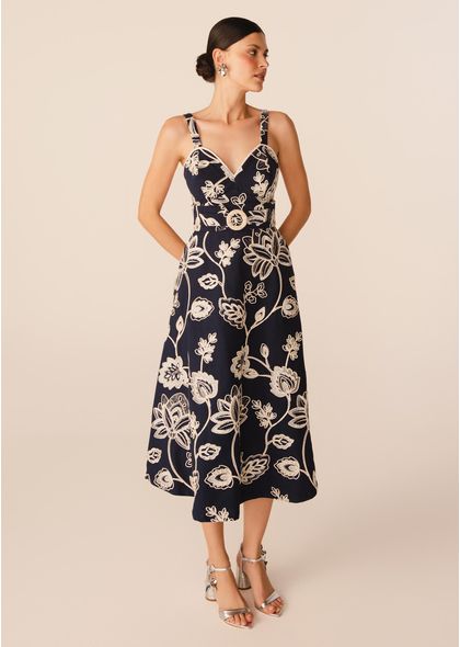 Vestido-Midi-em-Sarja-Bordada-com-Decote-em-V-Brida-MARINHO-036-05332-G