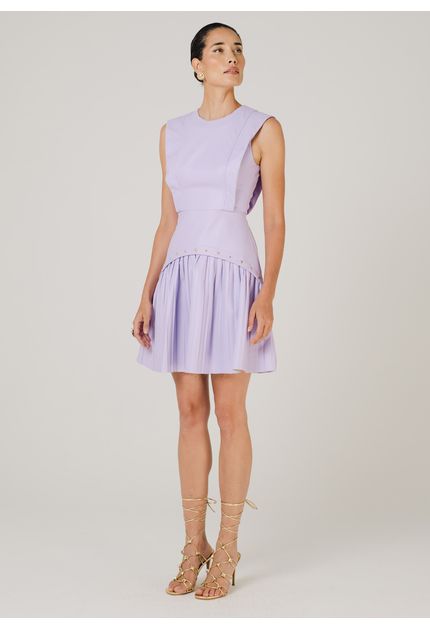 Vestido-Curto-em-Poliuretano-com-Taxas-e-Detalhe-Plissado-Grace-LILAS-017-05162-GG