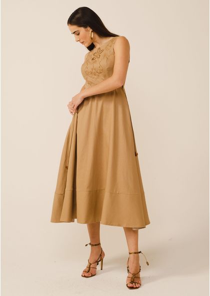 Vestido-Midi-em-Linho-Bordado-Richelieu-Isolda-CARAMELO-030-05075-P