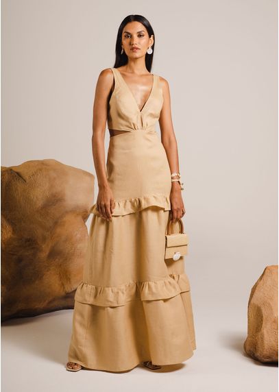 Vestido-Longo-em-Linho-com-Recortes-Laterais-Camila-CARAMELO-030-05103-M