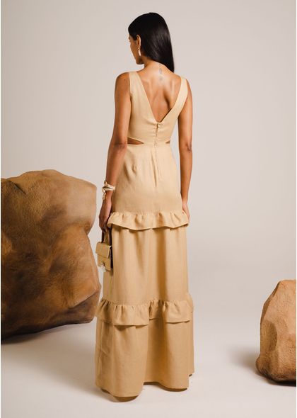 Vestido-Longo-em-Linho-com-Recortes-Laterais-Camila-CARAMELO-030-05103-M