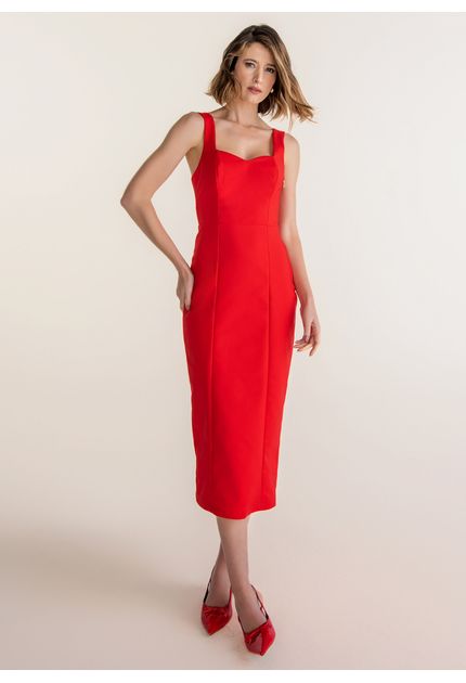 Vestido-Midi-em-Sarja-Estruturada-Reto-com-Fenda-Betina-VERMELHO-013-05368-G