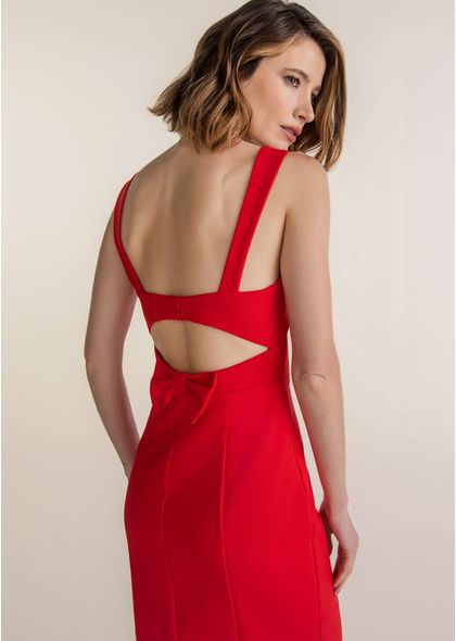 Vestido-Midi-em-Sarja-Estruturada-Reto-com-Fenda-Betina-VERMELHO-013-05368-G