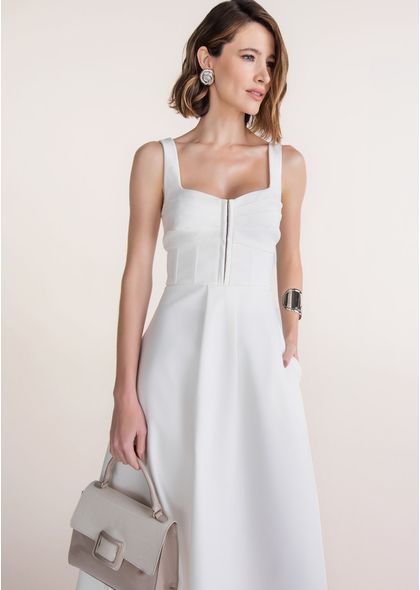 Vestido-Midi-Corset-em-Sarja-Ciampone-Off-White