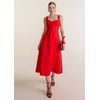 Vestido-Midi-Corset-em-Sarja-Ciampone-Vermelho