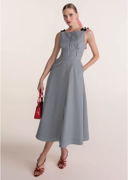 Vestido-Midi-em-Sarja-com-Lacos-Azul