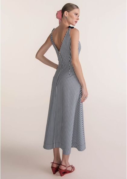 Vestido-Midi-em-Sarja-com-Lacos-Azul