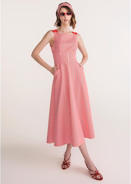 Vestido-Midi-em-Sarja-com-Lacos-Vermelho-
