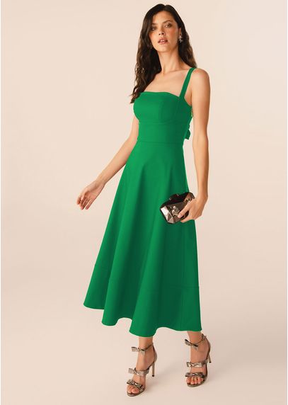 Vestido-Midi-em-Sarja-Estruturada-com-Lacos-Removiveis-Atras-Sakura-VERDE-004-05313-M