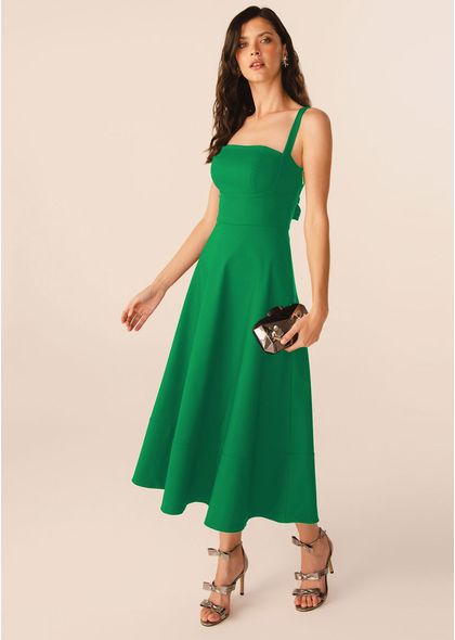 Vestido-Midi-em-Sarja-Estruturada-com-Lacos-Removiveis-Atras-Sakura-VERDE-004-05313-M