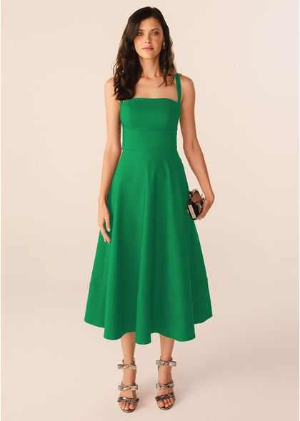 Vestido-Midi-em-Sarja-Estruturada-com-Lacos-Removiveis-Atras-Sakura-VERDE-004-05313-M