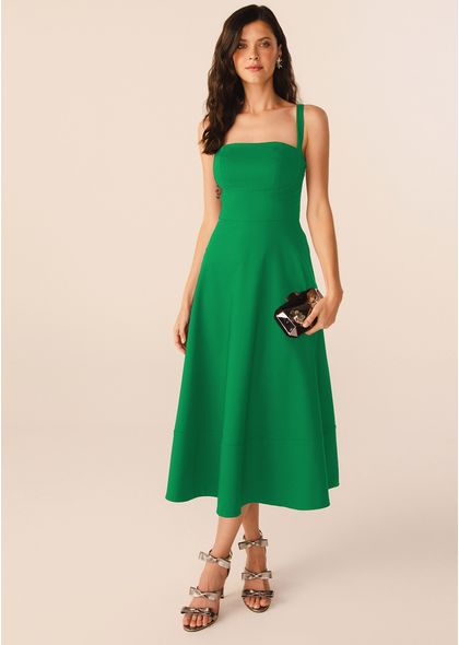 Vestido-Midi-em-Sarja-Estruturada-com-Lacos-Removiveis-Atras-Sakura-VERDE-004-05313-M