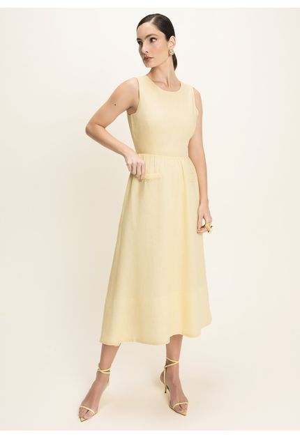 Vestido-Midi-em-Linho-Tabata-Amarelo