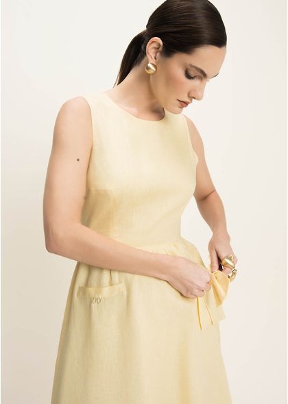 Vestido-Midi-em-Linho-Tabata-Amarelo