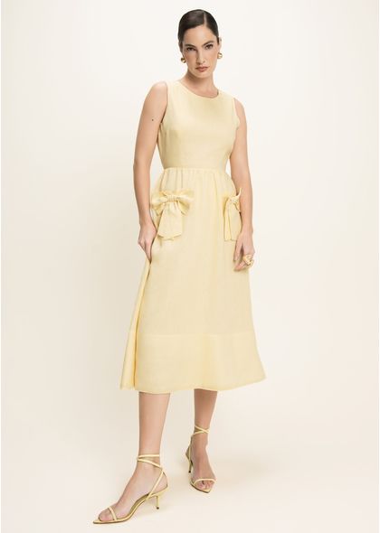 Vestido-Midi-em-Linho-Tabata-Amarelo