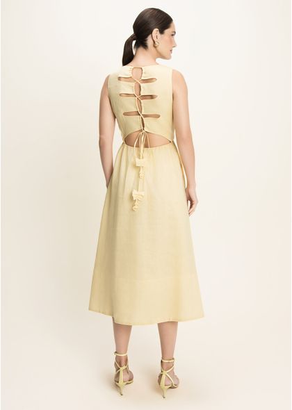 Vestido-Midi-em-Linho-Tabata-Amarelo