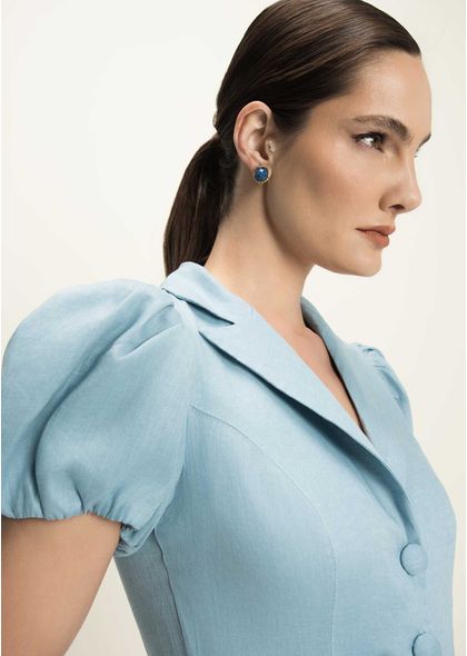 Chemise-com-Manga-Balone-em-Linho-Tabata-Azul