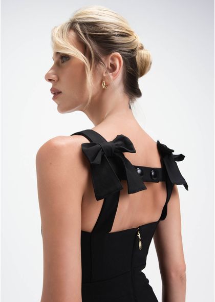 Vestido-Midi-em-Sarja-Estruturada-com-Lacos-nas-Costas-Angelica-PRETO-002-05414-P