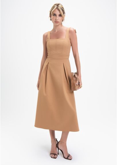Vestido-Midi-em-Sarja-Estruturada-com-Lacos-nas-Costas-Angelica-CARAMELO-030-05414-PP