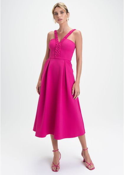 Vestido-Midi-em-Sarja-Laura-Pink